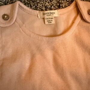 Burt's Bees Baby Peach Pink Ribbed One-Piece